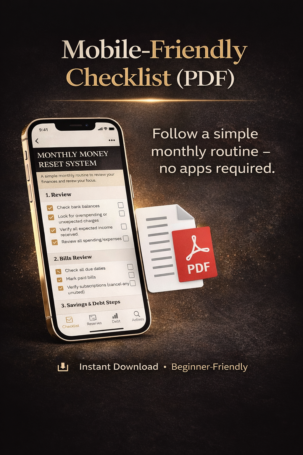 Monthly Money Reset System (PDF + Excel)