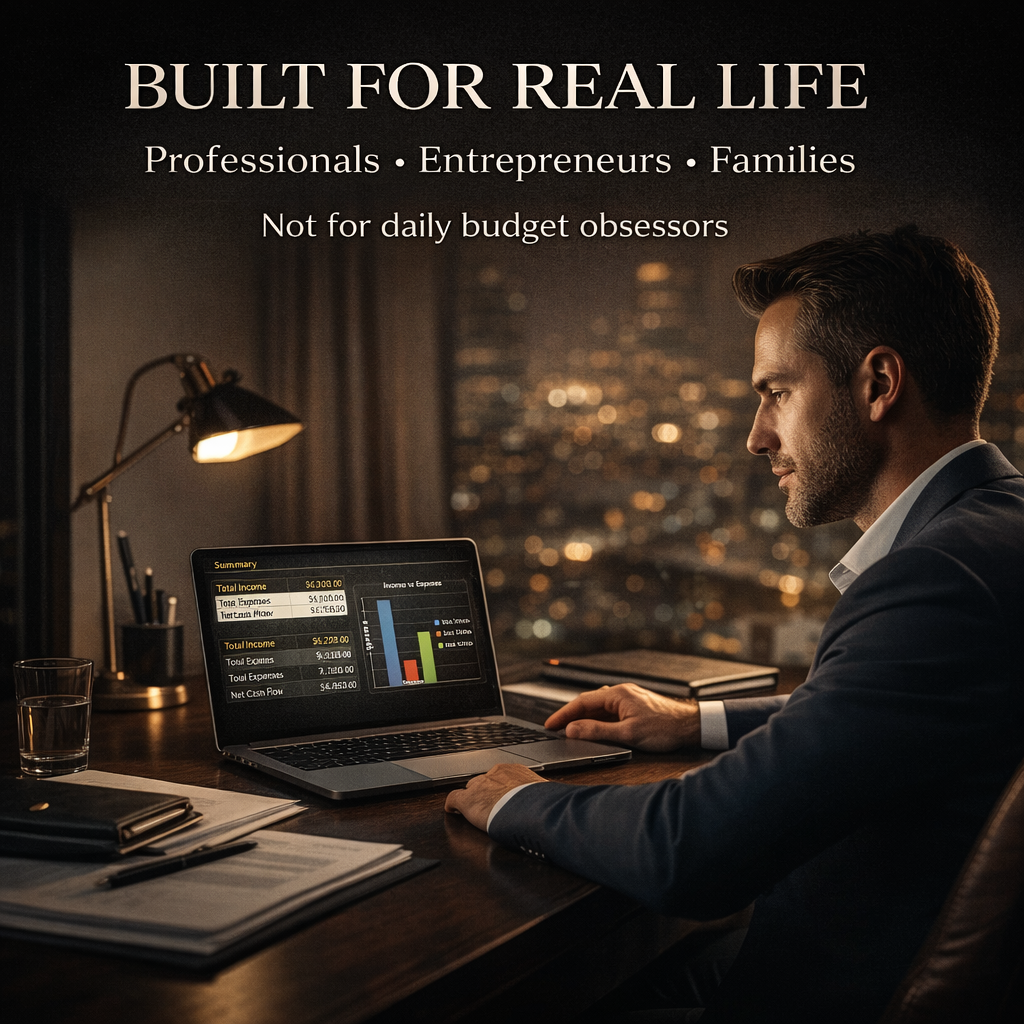 See your money clearly in under 10 minutes a month — no apps, no subscriptions, no spreadsheets to build.