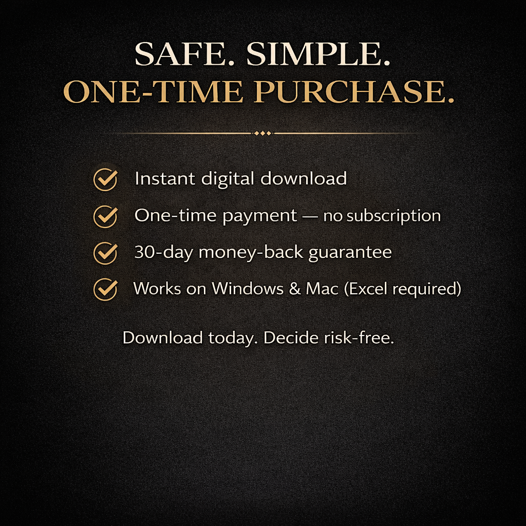 See your money clearly in under 10 minutes a month — no apps, no subscriptions, no spreadsheets to build.